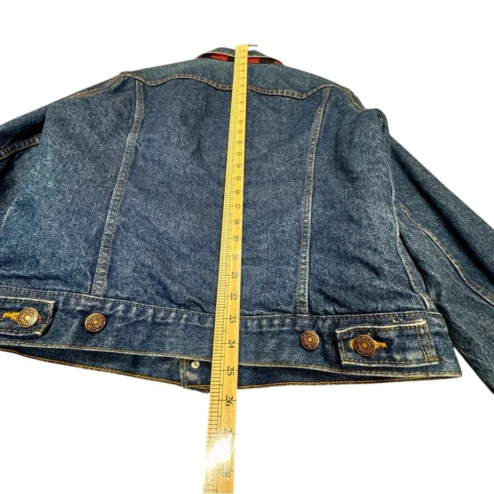 Vintage Levi's Buffalo Plaid Flannel-lined‎ Denim Trucker Jacket 80s Men's S / M
